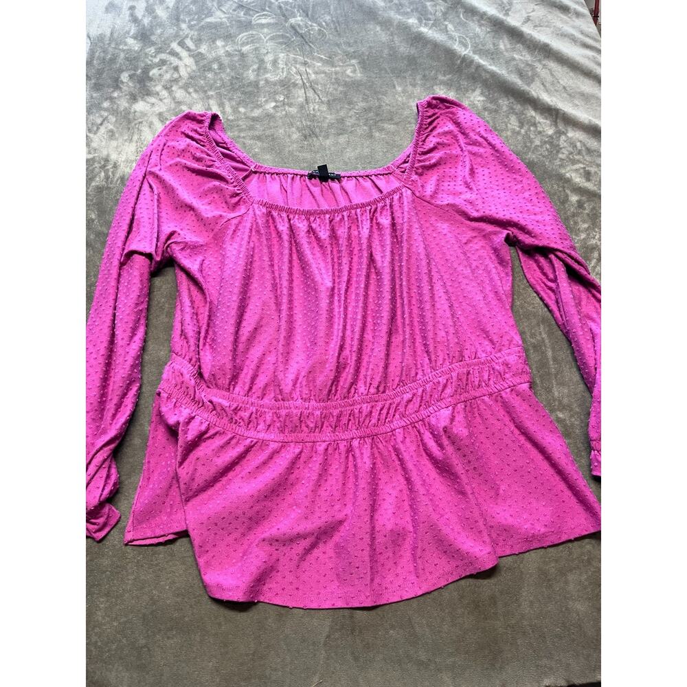 Womens Lane Bryant Size 18/20‎ pink Long Sleeve Hobnail shirt